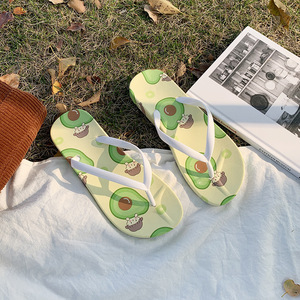 <span class=keywords><strong>Tongs</strong></span> de plage pour femmes, sandales décontractées de haute qualité, motif fruit de dessin animé, légères et à semelle souple - Product Image 2