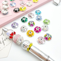 L 51160 hati cinta lima Penta bunga berlian imitasi Gasket kristal Spacer Bead untuk membuat perhiasan DIY gelang kalung aksesoris