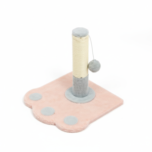 Tiragraffi per gatti con impronta di zampa, in sisal rosa, resistente, per interni - Product Image 1