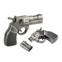 Clé USB haute vitesse USB2.0 USB3.0 en métal, modèle revolver, clé USB créative en forme de pistolet en alliage de zinc, prise en charge de l'impression de logo OEM