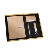 Coffret Cadeau d'Affaires Personnalisé Moderne et Minimaliste Imprimé en Letterpress – Ensemble Souvenir Trois Pièces Comprenant Carnet, Porte-clés et Stylo Métallique CN