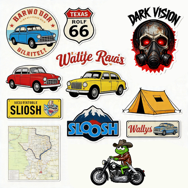 Custom Biker Die Cut Sticker for Helmet Outdoor Product PVC UV Resistant Sticker Adhesive Durable Waterproof Sticker Printing