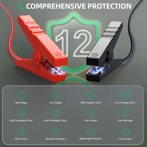 Démarreur de batterie portable multifonction 21800mAh avec courant de crête de 2800A, lumière LED et fonctions de sécurité pour voiture, camion, moto - Product Image 2