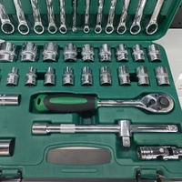 Ensemble d'outils de réparation automobile 37 pièces, boîte à outils pour mécaniciens avec jeu de clés à douilles, kit d'outils de réparation automobile