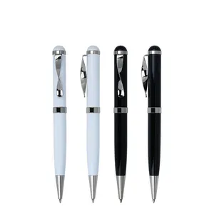 Luxury logo custom twist pen for vip client man gift special carved design New Curve Swivel Clip Business Quality Metal Ball Pen