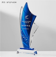 Coupes de trophées en cristal personnalisées, récompenses en verre pour la reconnaissance des employés d'entreprise, champions sportifs, anniversaire de partenariat