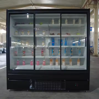 Réfrigérateur-congélateur commercial vertical à 2, 3, 4 ou 6 portes vitrées pour boissons, idéal pour les magasins de proximité