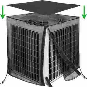 Waterproof AC Mesh Outdoor Unit Cover 600D Breathable Full <b>PVC</b> Mesh Removable <b>Top</b> Dust Cover for Air Conditioner - Product Image 5
