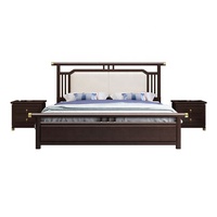 Lit double king en bois massif, 1.8m, mobilier de luxe moderne et souple au dos, nouveau modèle, chinois