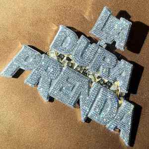 Mens Custom 925 Sterling Silver Vintage Cross Shape Iced <b>Chain</b> Pendant Moissanite Personalized <b>Name</b> Silver Plated Jewelry - Product Image 4