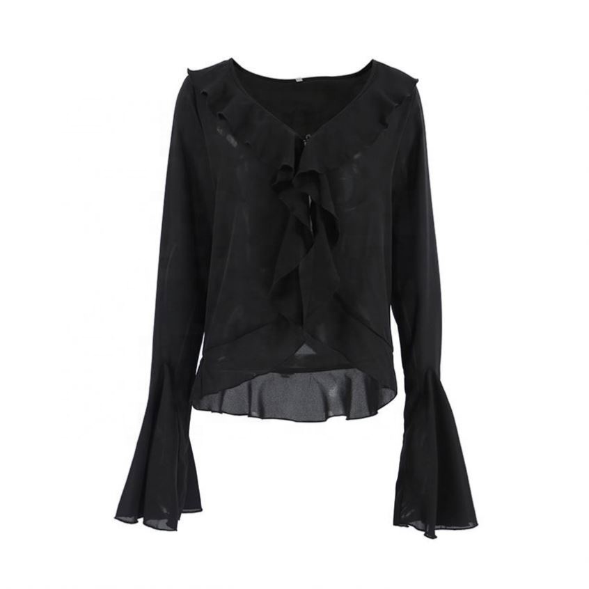 ENFOLD 2024SS WAVE SHIRRING BLOUSE 黒 ENFOLD 2024SS WAVE SHIRRING BLOUSE 黒