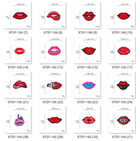 Patch bordir panas bibir baru penjualan laris desain pola bibir indah kustom besi bordir pada Patch