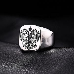 Bague Chevalière Double Aigle en Acier Inoxydable 316L Étanche pour Homme – Argent/Noir/Or – Bijou Audacieux et Masculin - Product Image 4