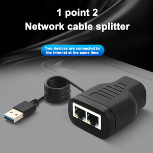 Adaptador de red Doonjiey <span class=keywords><strong>RJ45</strong></span> Divisor Ethernet de 1 a 2 puertos Chaqueta de PVC Adaptador divisor LAN Convertidor <span class=keywords><strong>Cat</strong></span> 5 <span class=keywords><strong>6</strong></span> 7 - Product Image 3