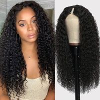 Perruque en cheveux humains V Part Jerry Curl, installation facile, idéale pour l'été, sans colle, personnalisable, pour femmes noires