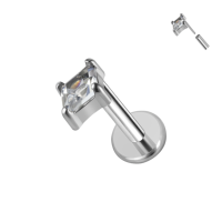 Clou d'oreille sans filetage en Titane G23 plaqué or avec zircon, motifs feuille, papillon, cœur, hélix, tragus, cartilage
