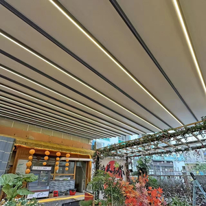 Pergola <span class=keywords><strong>Motorizzata</strong></span> da Esterno con <span class=keywords><strong>Tetto</strong></span> Retrattile Impermeabile in PVC, Tettoia Elettrica in Alluminio, <span class=keywords><strong>Tetto</strong></span> Pieghevole per Patio, Parasole Automatico - Product Image 3