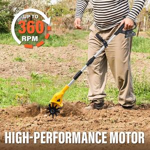 Motoculteur de jardin 20V à piles sans balais Moteur efficace Facile à utiliser Comprend un chargeur de batterie Garantie 1 an - Product Image 4