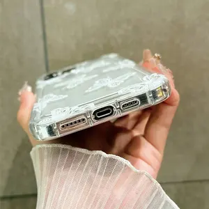 Cartone animato farfalla <span class=keywords><strong>bianca</strong></span> custodia trasparente per <span class=keywords><strong>IPhone</strong></span> 16 15 14 13 12 Mini <span class=keywords><strong>11</strong></span> <span class=keywords><strong>Pro</strong></span> Max X XR XS 7 8 Plus SE2 <span class=keywords><strong>Cover</strong></span> morbida con cuscino d'aria - Product Image 3