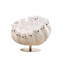 Chaise simple rotative décontractée de luxe italienne avec peluche ours en peluche Design de poupée adaptée au salon