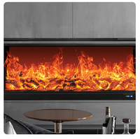 Cheminée électrique murale décorative à prix avantageux, haute qualité, thermostat réglable, noire, 1000W/2000W, vente chaude