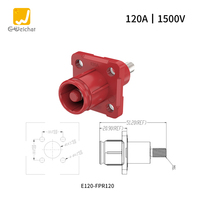 Connecteur industriel mâle/femelle à déconnexion rapide, type sertissable, haute intensité 50A-350A, rouge, pour stockage d'énergie à un seul conducteur
