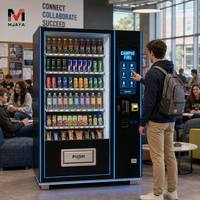 Distributeur automatique intelligent Android avec écran tactile 21,5 pouces, 60 canaux, paiement multi-mode, refroidisseur pour boissons et collations, idéal pour les bureaux
