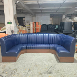 Set di Divani per Ristorante di Lusso Personalizzati, Arredamento per Caffè e Ristoranti, Sedute a Panca Blu - Product Image 3