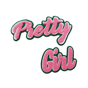Parche de Chenilla Rosa con Diseño de Chica Bonita, 15 Años de Experiencia en Parches, Bordado en Chenilla, con Reverso Termoadhesivo para Coser en Tela - Product Image 1