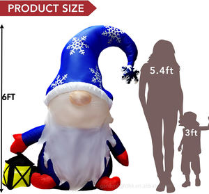 Gnomo inflable navideño de 6 pies con linterna, decoración inflable para jardín, patio, hogar, fiestas y días festivos. - Product Image 2