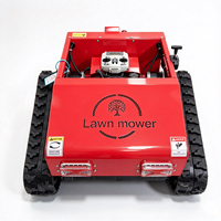 Tondeuse robot agricole à chenilles, moteur essence, autopropulsée, télécommande sans fil, large application pour le désherbage des fermes et vergers