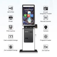 Kiosco de Autoservicio con Pantalla Táctil Inteligente de 27 Pulgadas, Escáner de Código QR, IP65, SDK Habilitado, Impresión de Boletos, Pago con Monedas y Efectivo, Personalizable OEM