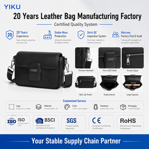 Bolso <span class=keywords><strong>Bandolera</strong></span> YIKU <span class=keywords><strong>con</strong></span> <span class=keywords><strong>Solapa</strong></span>, 100 Unidades MOQ, Logotipo Personalizado OEM ODM, Cuero PU o Genuino Disponible, Directo de Fábrica, Bolso de Hombro para <span class=keywords><strong>Hombre</strong></span> - Product Image 4