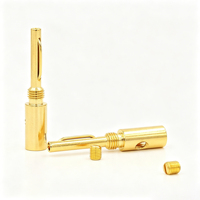 Connecteur audio premium plaqué or pour haut-parleur, fiche banane en cuivre 10A pour voiture et connexion de câbles