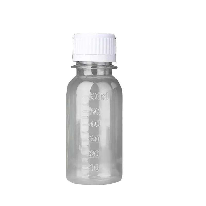 環境にやさしい50ml 60ml 100ml 150ml 200ml 250ml 500ml正方形透明PETジュースプラスチック製ドリンクボトル蓋付き