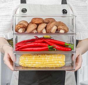 참신 무작위 조합 다른 크기 식품 보관함 투명 플라스틱 냉장고 정리함 - Product Image 5