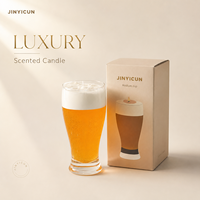 Vela Aromática Personalizada con Aroma a Cerveza de Mantequilla en Vaso de Vidrio 672g, Vela de Regalo Novedosa para Bar, Fiesta, Decoración del Hogar, Pedidos Mixtos, OEM, Marca Privada