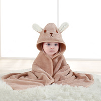 Serviette de bain à capuche pour bébé en flanelle de qualité supérieure, ensemble de serviettes de bain en peluche pour bébé