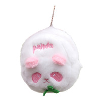 Porte-monnaie en forme de tête de panda, sac à main pour fille, porte-clés, petit pendentif en peluche, sac à suspendre pour couple, cadeau, vente en gros, polyester, rembourré en coton PP