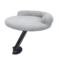Lit Perchoir pour Chat à Hauteur Réglable, Lit de Bureau Mural à Fixation par Pince pour Chats d'Intérieur, Niche Douillette avec Support Métallique Robuste
