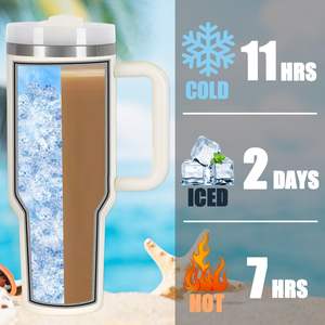 Vaso Térmico de Acero Inoxidable de 40 Oz con Asa, Tapa y Pajita, Aislado al Vacío, para Oficina, Coche, Hogar y Uso en Exteriores - Product Image 3