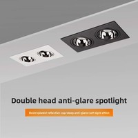 Spot double tête COB LED en aluminium, angle réglable, 3500K, blanc chaud, lampe encastrée pour chambre et salon