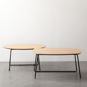 Mesa de té de café cuadrada plegable de estilo moderno de arte del hierro Base de metal con tapa de madera para muebles de comedor y sala de estar en venta - Product Image 3