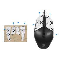 Autocollant antidérapant pour souris Logitech G302 sans fil, peau antidérapante, auto-adhésive, résistante à la transpiration, accessoires pour souris de jeu, noir