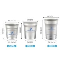 Tasses à bière en aluminium réutilisables 260ml 450ml 580ml jetables pour les fêtes de camping en plein air boissons froides
