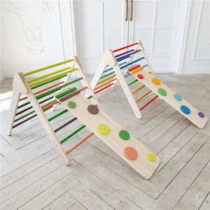 Triangolo rampicante in legno con rampa rampa reversibile triangolo pieghevole palestra Montessori - Product Image 1