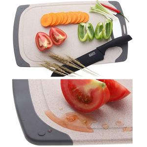 Multifunctional 3-Piece Wheat Straw and PP <b>Plastic</b> <b>Kitchen</b> Cutting Board Set Premium Chopping Blocks - Product Image 5