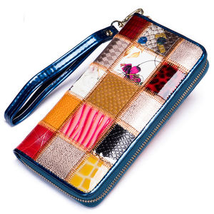 Female Patchwork <b>Wallet</b> Leather Long Money Clip <b>Wallets</b> for <b>Ladies</b> <b>Card</b> <b>Holder</b> RFID <b>Wallet</b> Women's Purses - Product Image 2