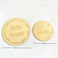 13 cartes rondes en bois gravées pour étapes importantes de bébé, épaisseur 3 mm, accessoires de photographie commémoratifs de la naissance