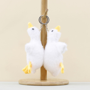 Оптовая продажа милый мультяшный Белый гусь плюшевый кулон брелок плюшевая игрушка кукла на заказ чучело для продвижения - Product Image 1